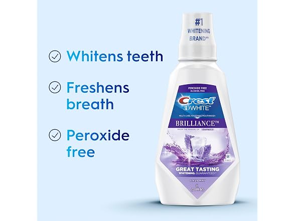 Crest 3DWhite Mouthwash, 33.8 fl oz