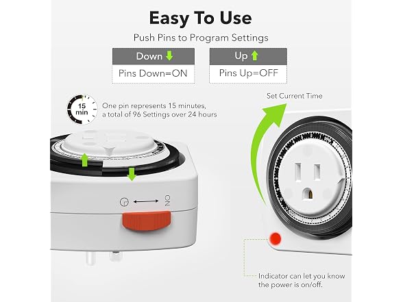 BN-LINK 24-Hour Plug-In Mechanical Timer