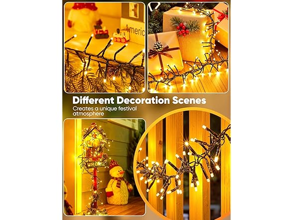 Brightown Minetom Battery Operated Christmas Lights Outdoor, 2 Pack