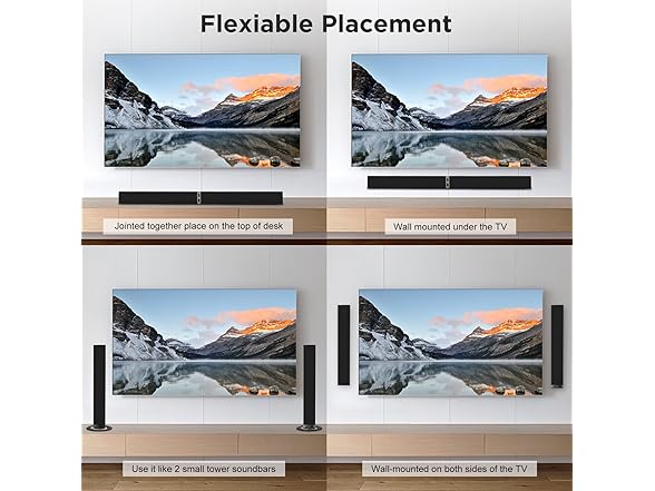 MZEIBO 2 in 1 Sound Bars