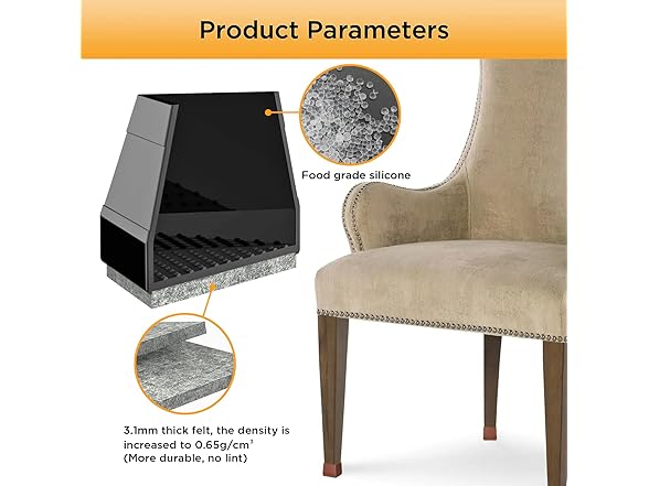 CHWM 24 PCS Square Chair Leg Floor Protector