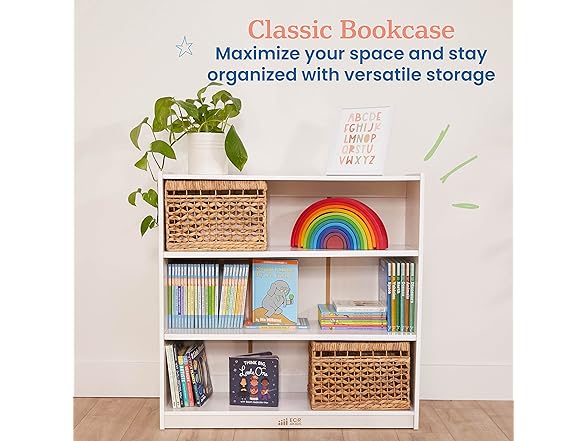 ECR4Kids Classic Bookcase, 36in, White