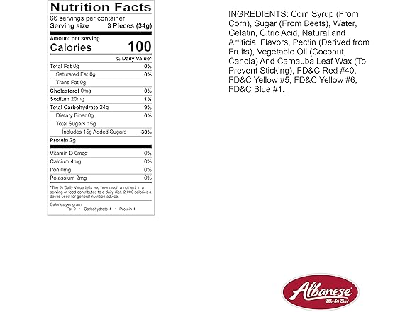 Albanese Candy, Large Assorted Fruit Gum