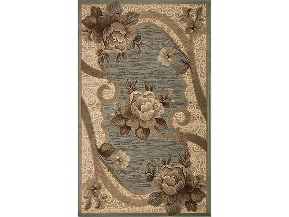 Superior Traditional Oversized Floral Border Rug