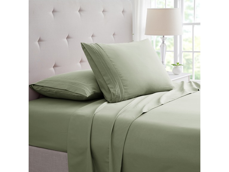 Bamboo 4 Piece 1800 Count Luxury 3-Line Embroidered Sheet Sets