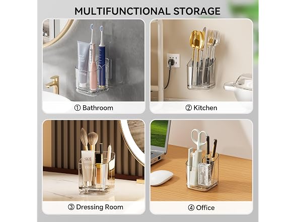 VNYIFAN 3 Slots Detachable Toothbrush Holders Wall