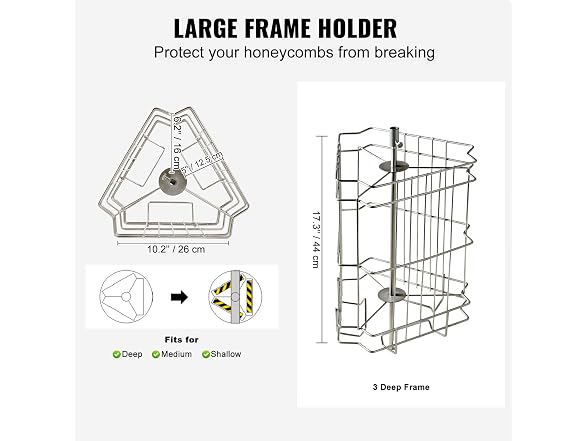 Manual Honey Extractor, 3 Frames Honey Spinner