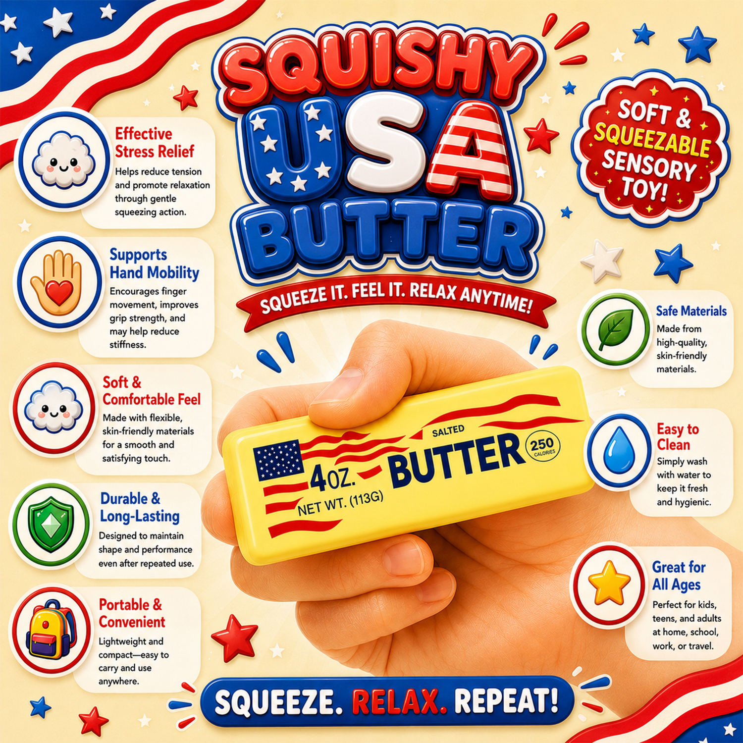 Twilight Squishy Sensory Toys Butter USA - Your Choice - Gallery 14