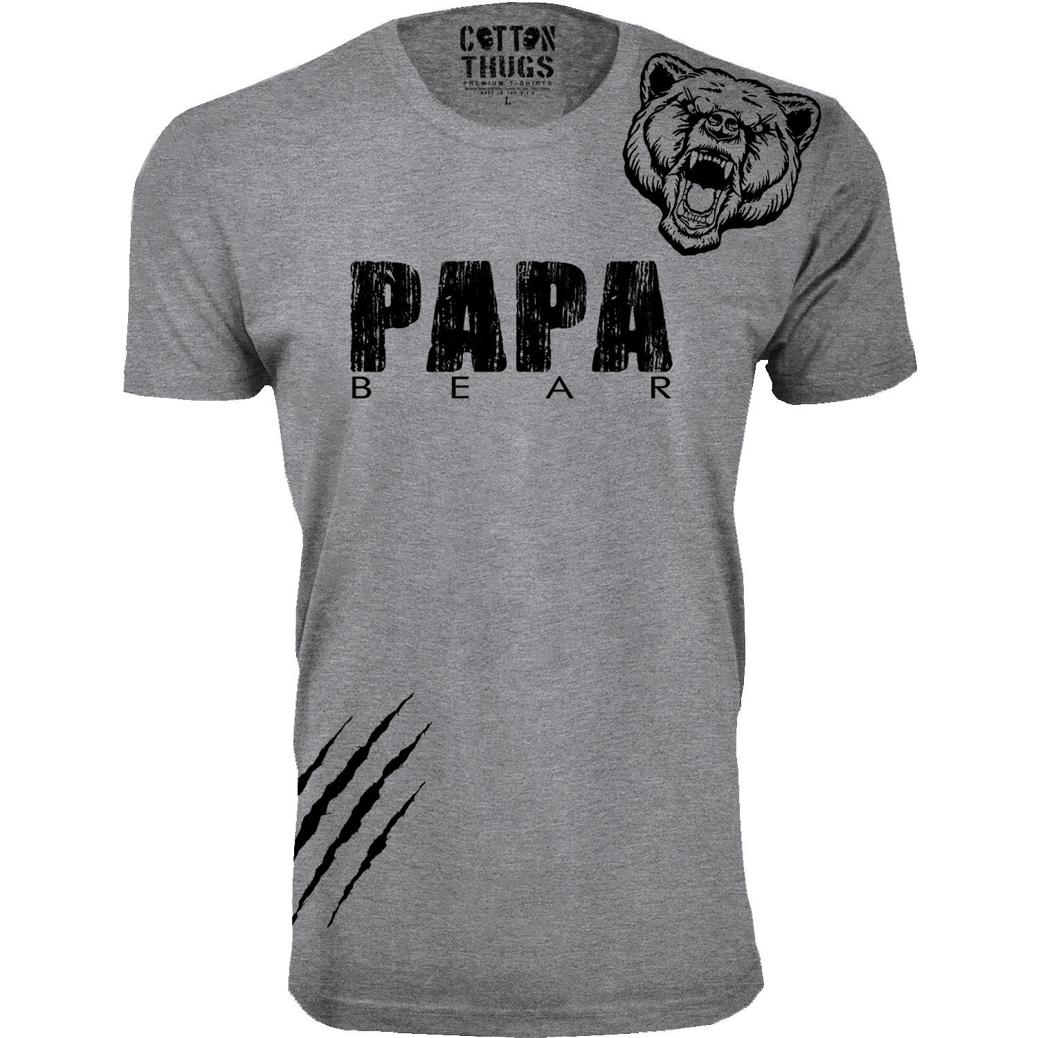 Papa Bear Scratch Father Day T-Shirt - Gallery 24