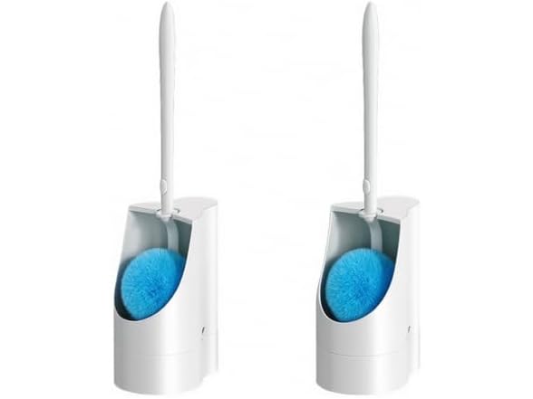 Toilet Brush 2 Pack with Holder Set