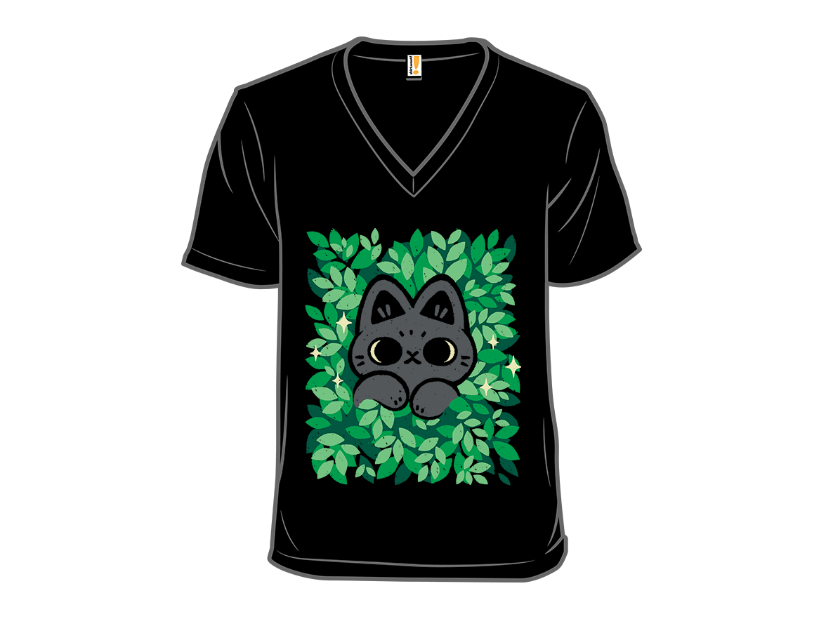 Cute Black Cat Peeking Through Green Leaves - Gallery 10