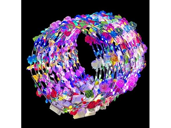 QSJQllo 50 Pcs LED Flower Crowns