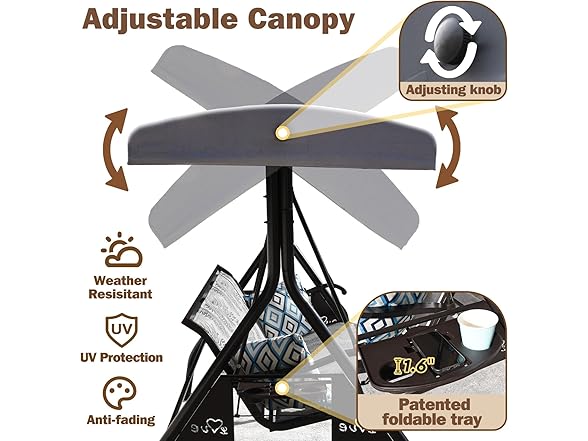 ZZW 8006 Textilene Patio Swing A-frame