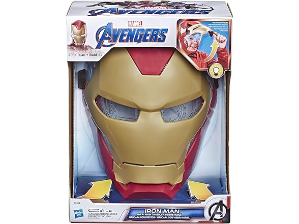 thumbnail image 2 of Marvel Avengers Iron Man Flip FX Mask - Light-Up Role Play Mask For Kids Costume Dress Up 2 of 14