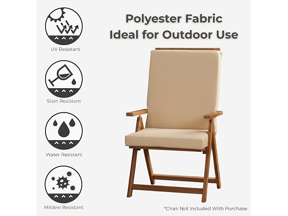 High Back Outdoor Chair Cushion