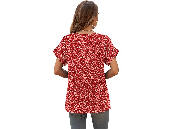 Quezhu Women (X-Large) Blouse Elegant Neck Tops