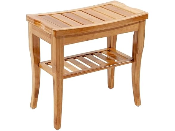 soges Bamboo Shower Bench, Waterproof Stool