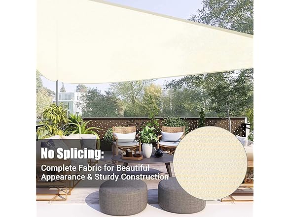 Yescom 1 Pack 20'x20'x20' Triangle Sun Shade Sail Off White