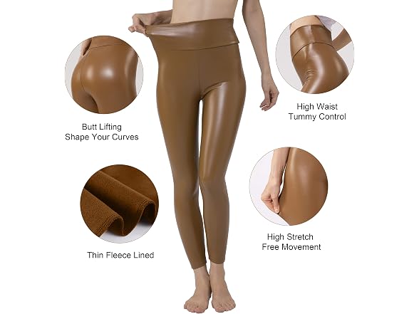 Tagoo Women (XXL) Stretchy Faux Leather Pants