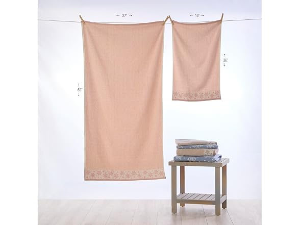 Winter Heather Snowflake 100% Cotton Premium 4-Pc Towel Set