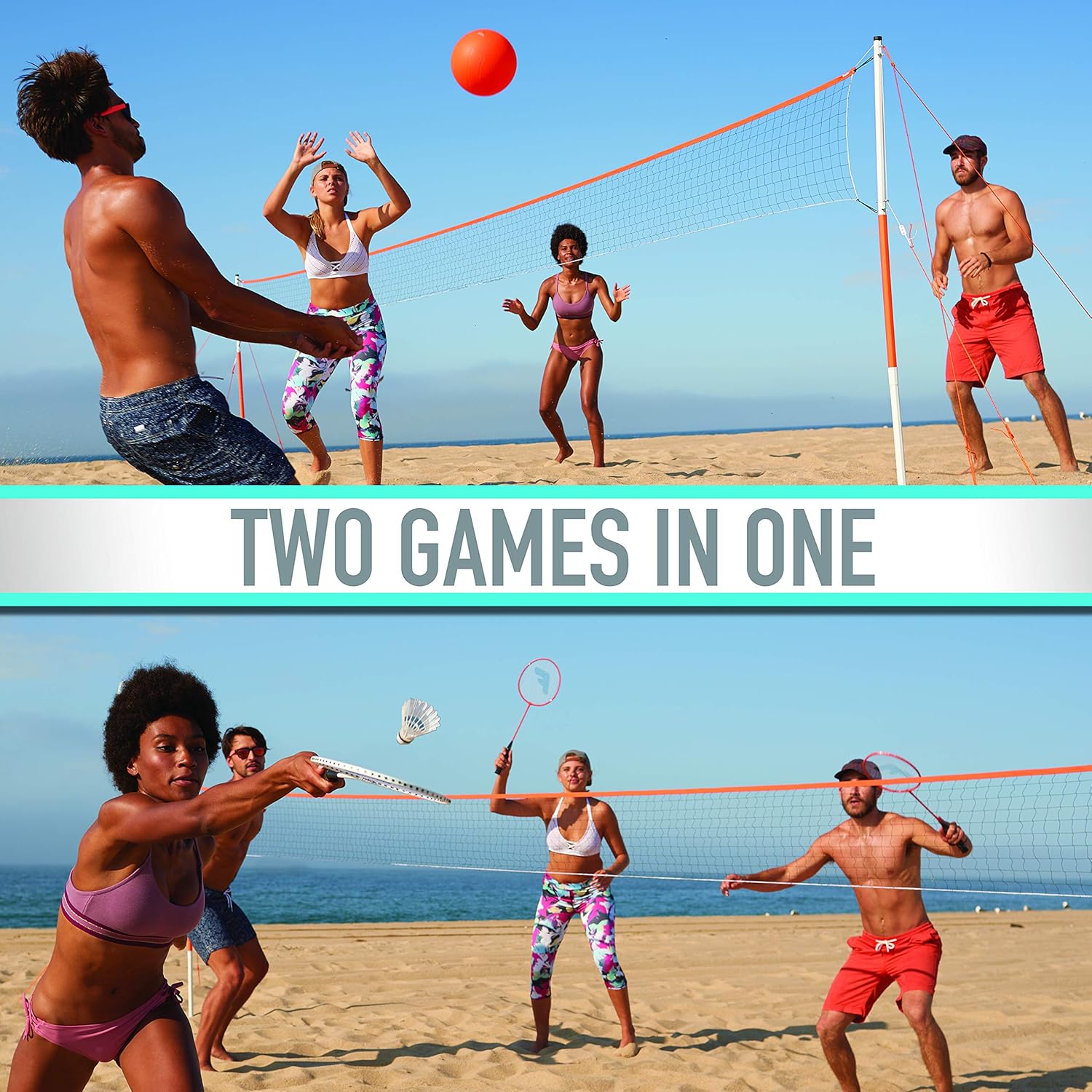 Franklin Sports Starter Volleyball Badminton Combo Set - Gallery 11
