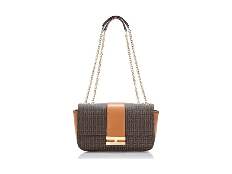 HALSTON H Lizzy Signature Logo Magnetic Snap Shoulder