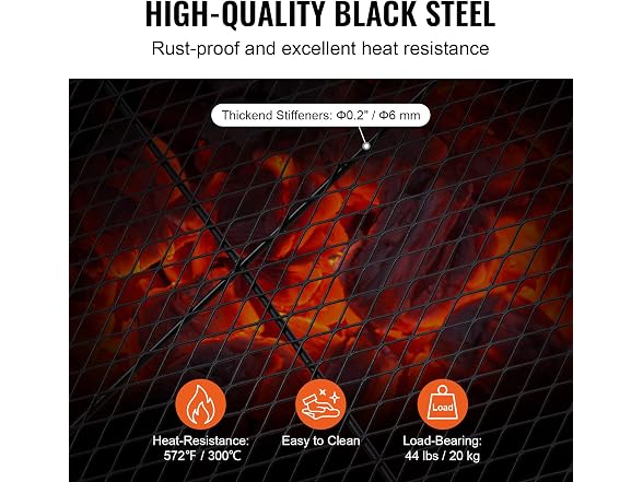 X-Marks Fire Pit Grill Grate, Round Cooking