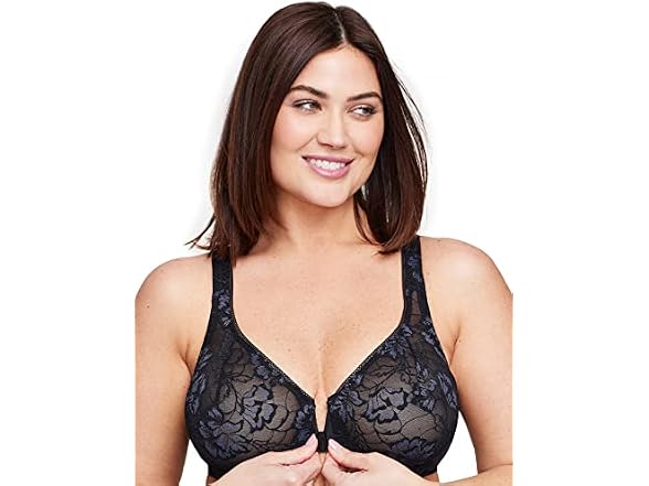 Glamorise Women (46F) Full Figure Lacey T-Back Bra