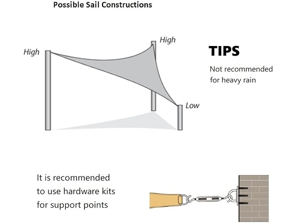 AsterOutdoor Sun Shade Sail Triangle 12' x 12' x 17'