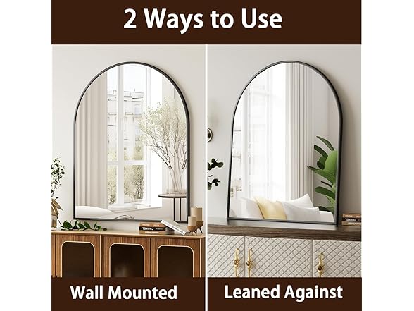 Easly Arched Bathroom Mirror, 32x34 Inch