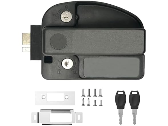 RV MASTER RV Master- Black RV Door Lock Replaceme