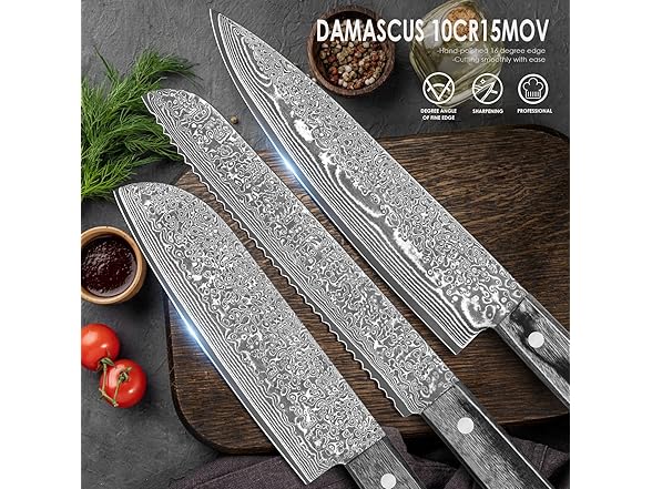 Kuwata Damascus Knife Set