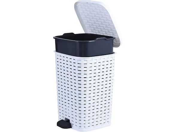Superio 3 Gal Step-On Trash Can White 2