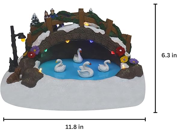 Swimming Swans Christmas Village