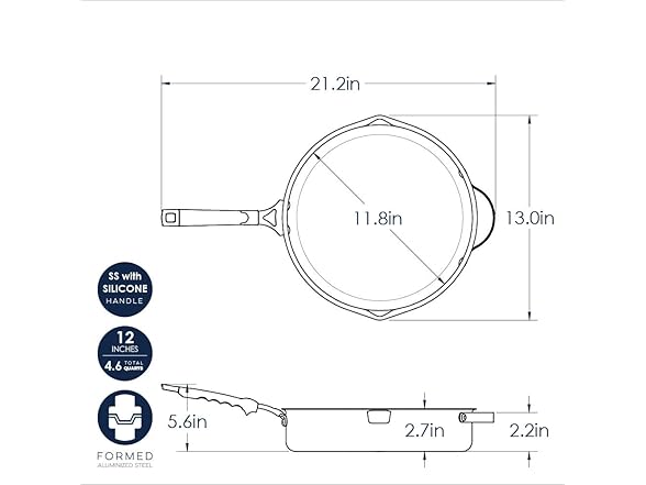Nordic Ware Verde Ceramic Nonstick 12 Inch Skillet