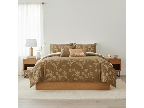 J&V Textiles Floral 5-Piece Comforter Set