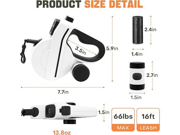 Retractable Dog Leash with LED Light