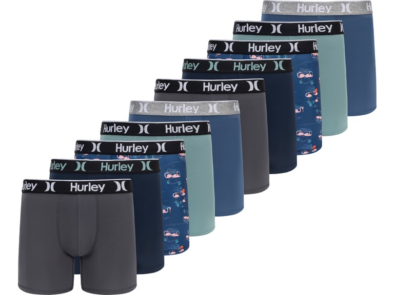 Hurley Men's 10 Pack Printed Boxer Briefs