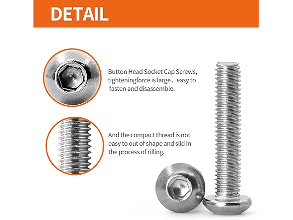 1/4-20x1-3/8 Button Head Screws 304SS