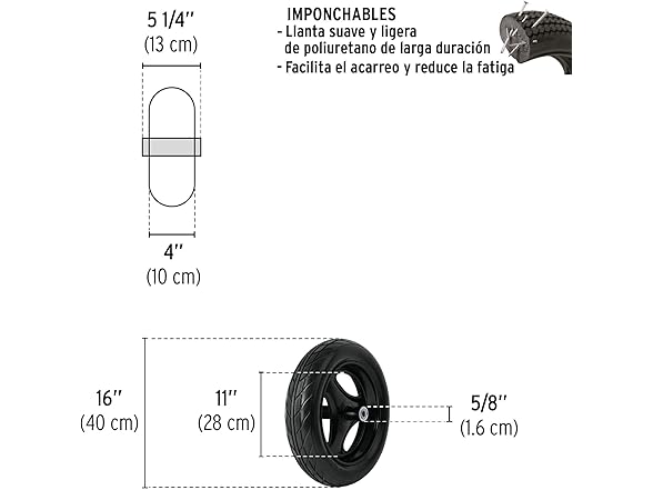TRUPER RN-X 16" x 4" Flat Free Tire - Gallery 2