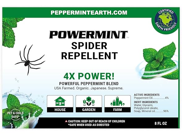 Powermint 8 Oz Peppermint Oil Spider Repellent Spray 2-Pack - Gallery 5