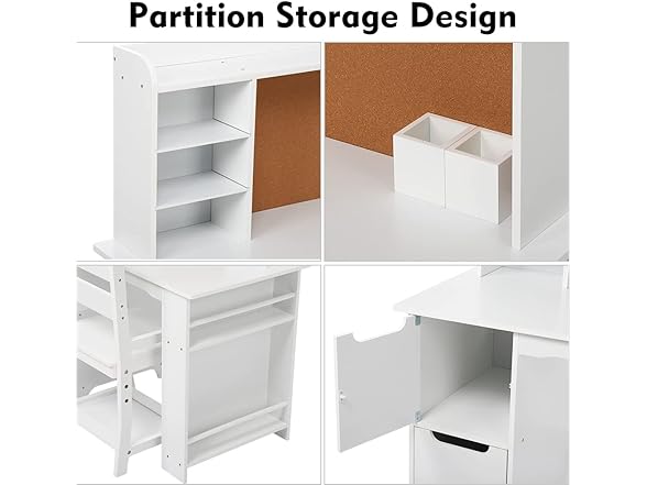 EGFheal White Study Desk and Chair Set