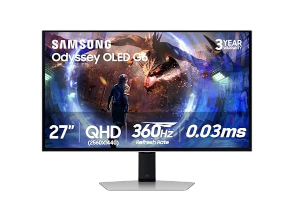 Samsung 27” Odyssey OLED G6 (G60SD) Series Gaming Monitor
