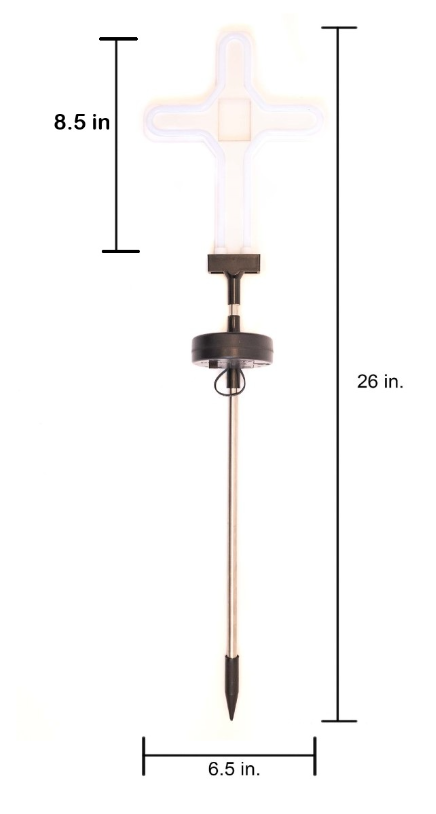 Solar Neon LED Cross Stake Light - Gallery 10