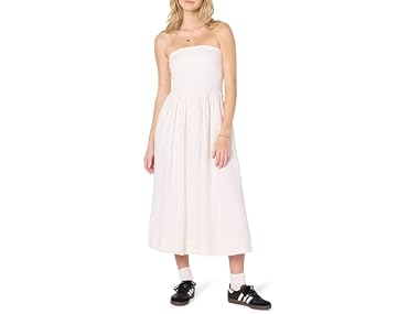 $7.99, Was $79.90, 90% Off! The Drop Women Hellen Strapless Mixed Media Dress dealfomo