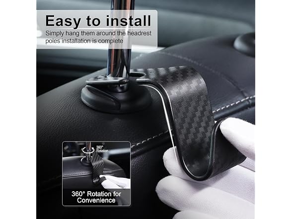 LivTee APP-Auto-156 Car Seat Headrest Hook, 4-Pack