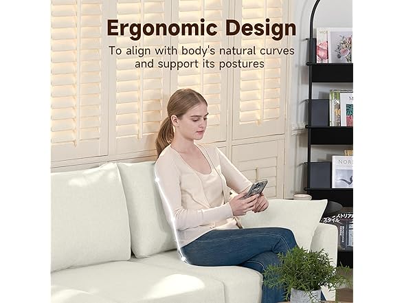 Real Relax Ottoman Convertible Sectional Sofa Couch, Linen F (Open Box)