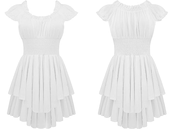 R.Vivimos Women (S) Summer Puff Sleeves Dresses