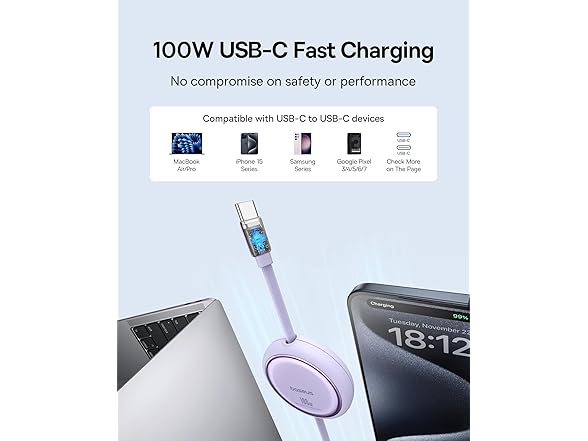 Baseus Retractable USB C to USB C Cable