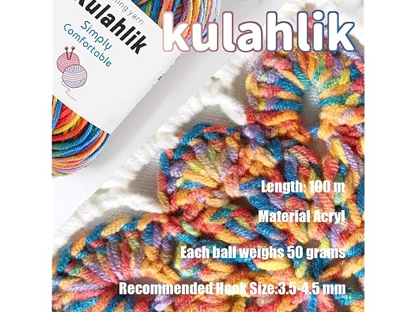 250g(5x50g) Acrylic Yarn for
